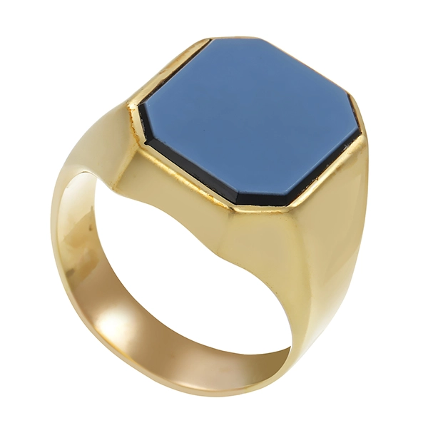 Herrenring, 8K, Gelbgold, Lagenstein