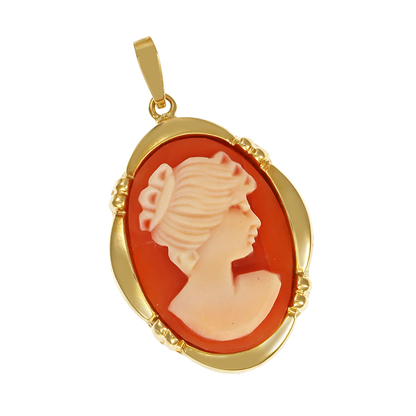 Anhänger, 14K, Gelbgold, Gemme