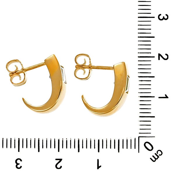 Ohrstecker, 8K, Gelbgold, Topas blau