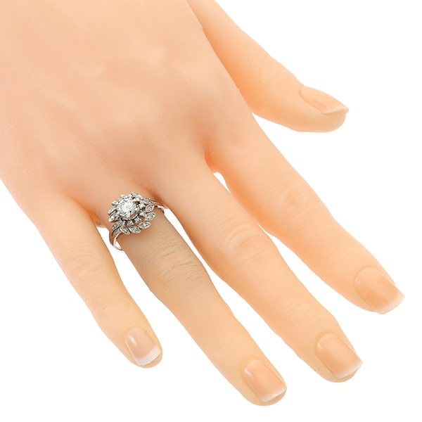 Diamantring, 18K, Weißgold, Brillant, Diamanten