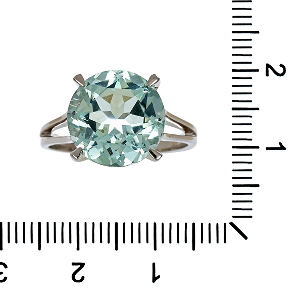Ring, 18K, Weißgold, Aquamarin