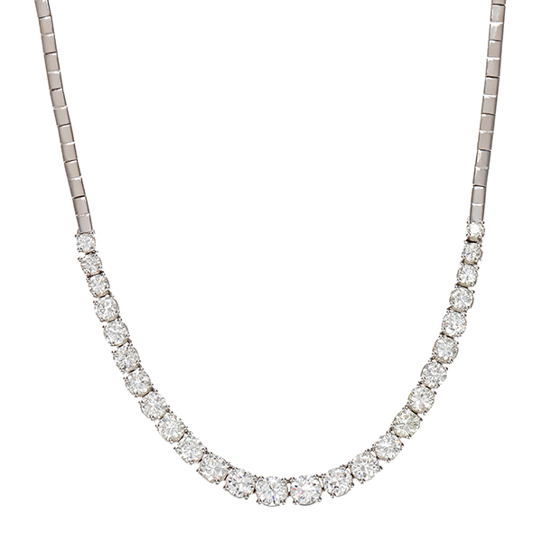 Collier, 18K, Weißgold, Brillanten 3,50 ct