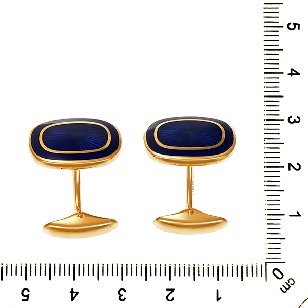 Manschettenknöpfe, 18K, Rotgold, Emaille