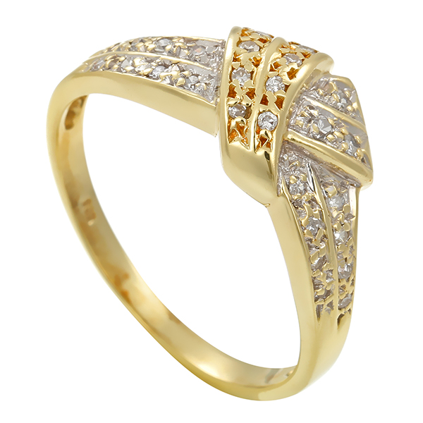Diamantring, 14K, Gelb-/Weißgold, Diamanten 0,13 ct