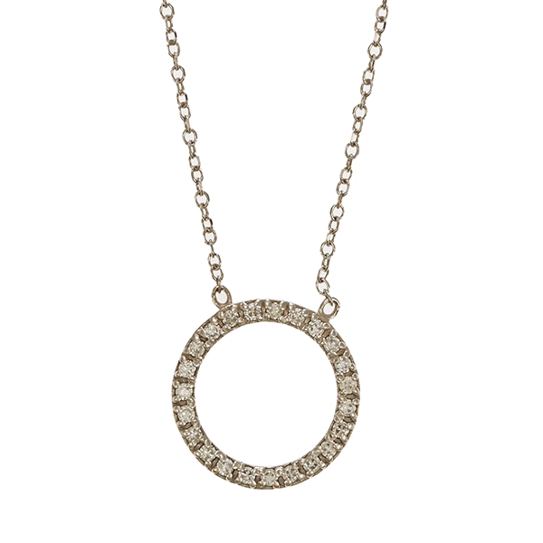 Collier, 14K, Weißgold, Brillanten