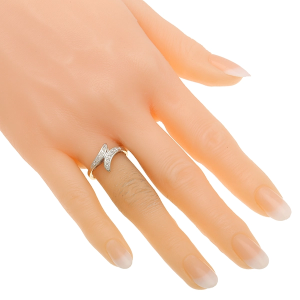 Diamantring, 14K, Gelb-/Weißgold, Diamanten