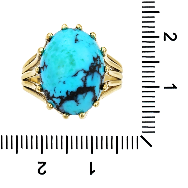 Ring, 14K, Gelbgold, Tuerkis