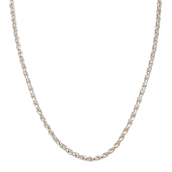 Collierkette, 18K, Weißgold, Fuchsschwanz-