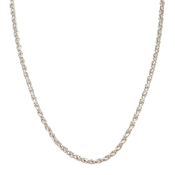 Collierkette, 18K, Weißgold, Fuchsschwanz-