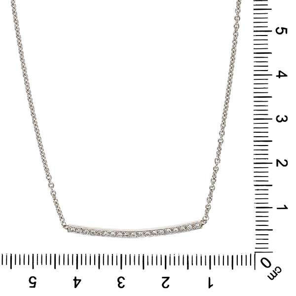 Collier, 14K, Weißgold, Brillanten