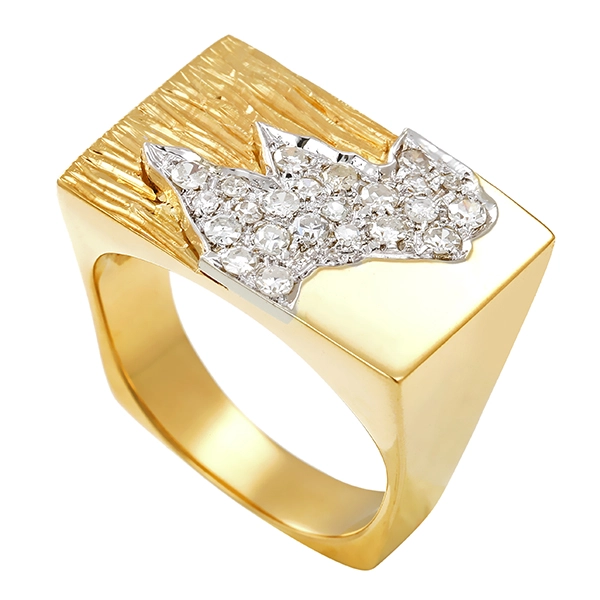Diamantring, 18K, Gelb-/Weißgold