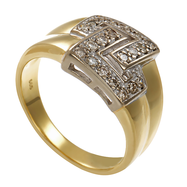 Diamantring, 14K, Gelb-/Weißgold, Brillanten 0,40 ct