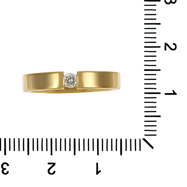 Diamantring, 14K, Gelbgold, Brillant 0,10 ct, Spannring