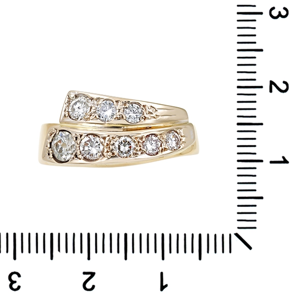Diamantring, 14K, Gelb-/Weißgold, Diamant, Brillanten