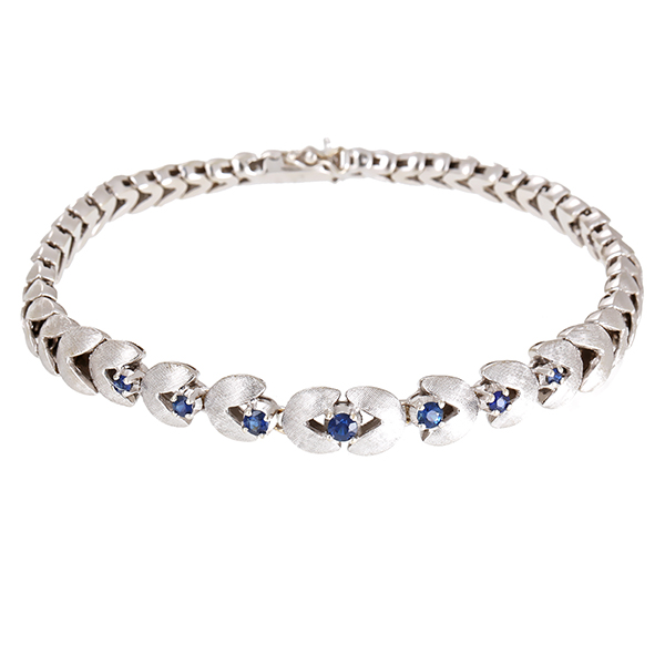Armband, 18K, Weißgold, Saphir