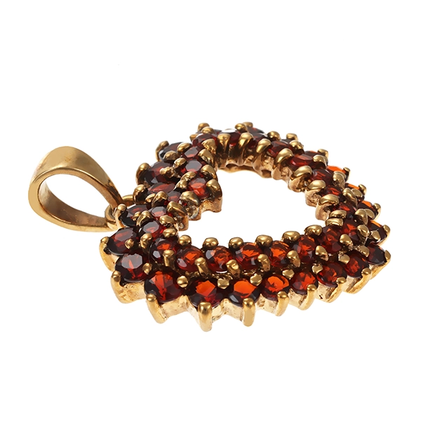 Anhänger, 8K, Gelbgold, Granat