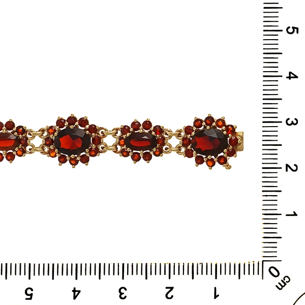 Armband, 8K, Gelbgold, Granat