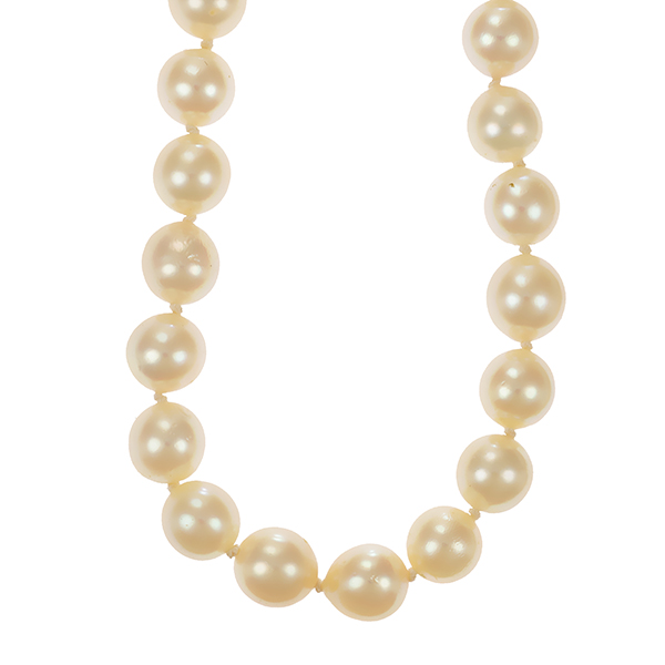 Perlenkette, 18K, Weißgold, Perlen