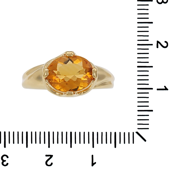 Ring, 9K, Gelbgold, Citrin