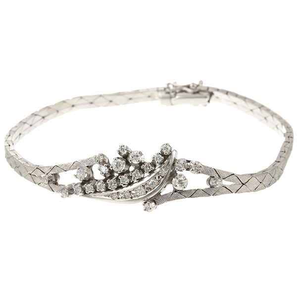 Armband, 14K, Weißgold, Brillanten