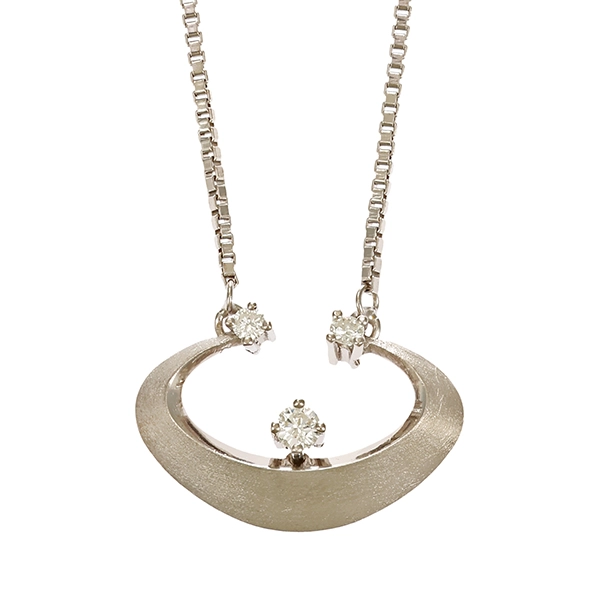 Collier, 14K, Weißgold, Brillanten