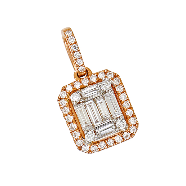Anhänger, Rot-/Weißgold, Diamanten, Brillanten