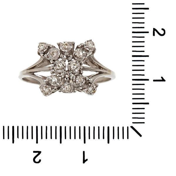 Diamantring, 14K, Weißgold, Diamanten