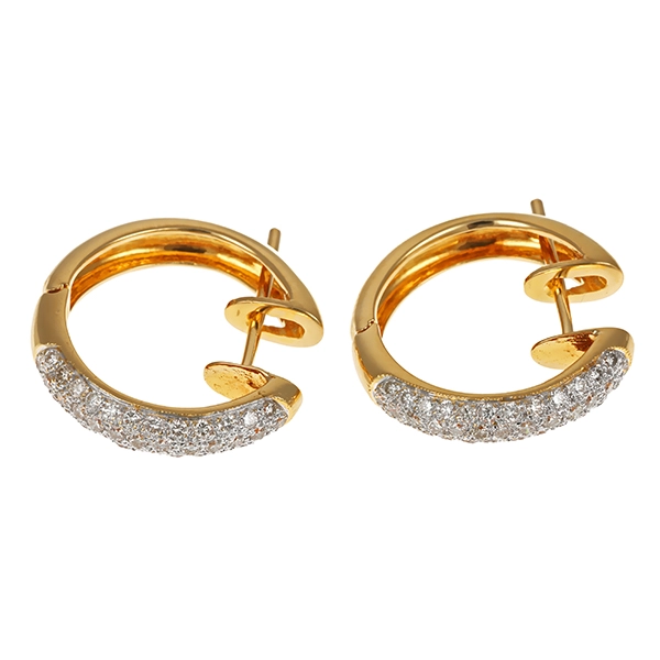 Creolen, 18K, Gelbgold, Brillanten