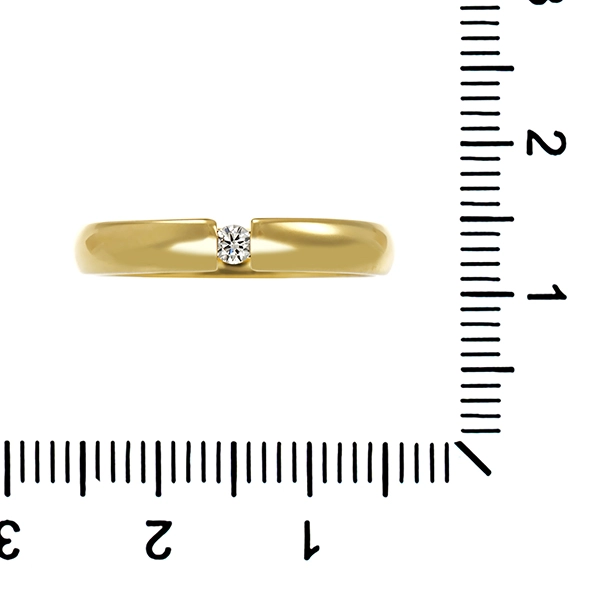 Diamantring, 14K, Gelbgold, Brillant