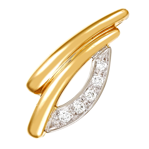 Anhänger, 18K, Gelb-/Weißgold, Brillanten
