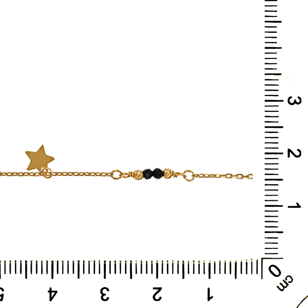 Armband, 18K, Gelbgold, Onyx, Stern