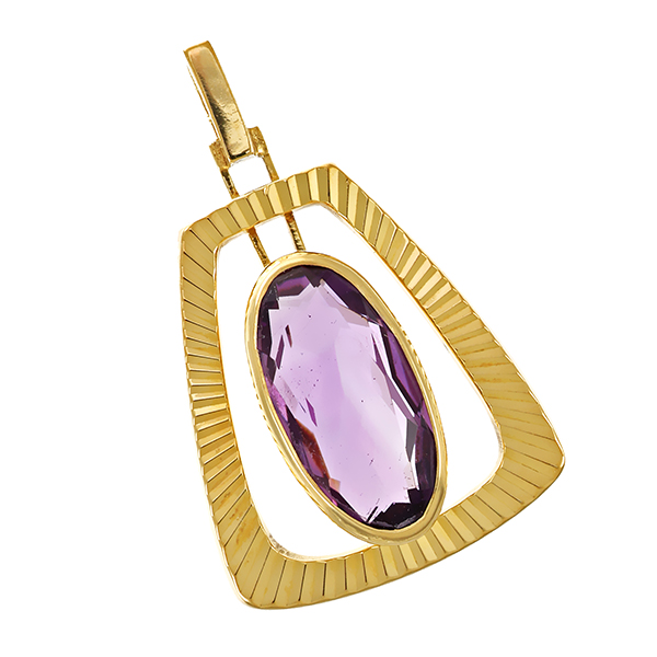 Anhänger, 14K, Gelbgold, Amethyst