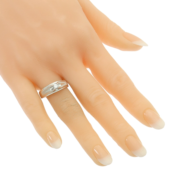 Diamantring, 18K, Weißgold, Brillant 0,10 ct