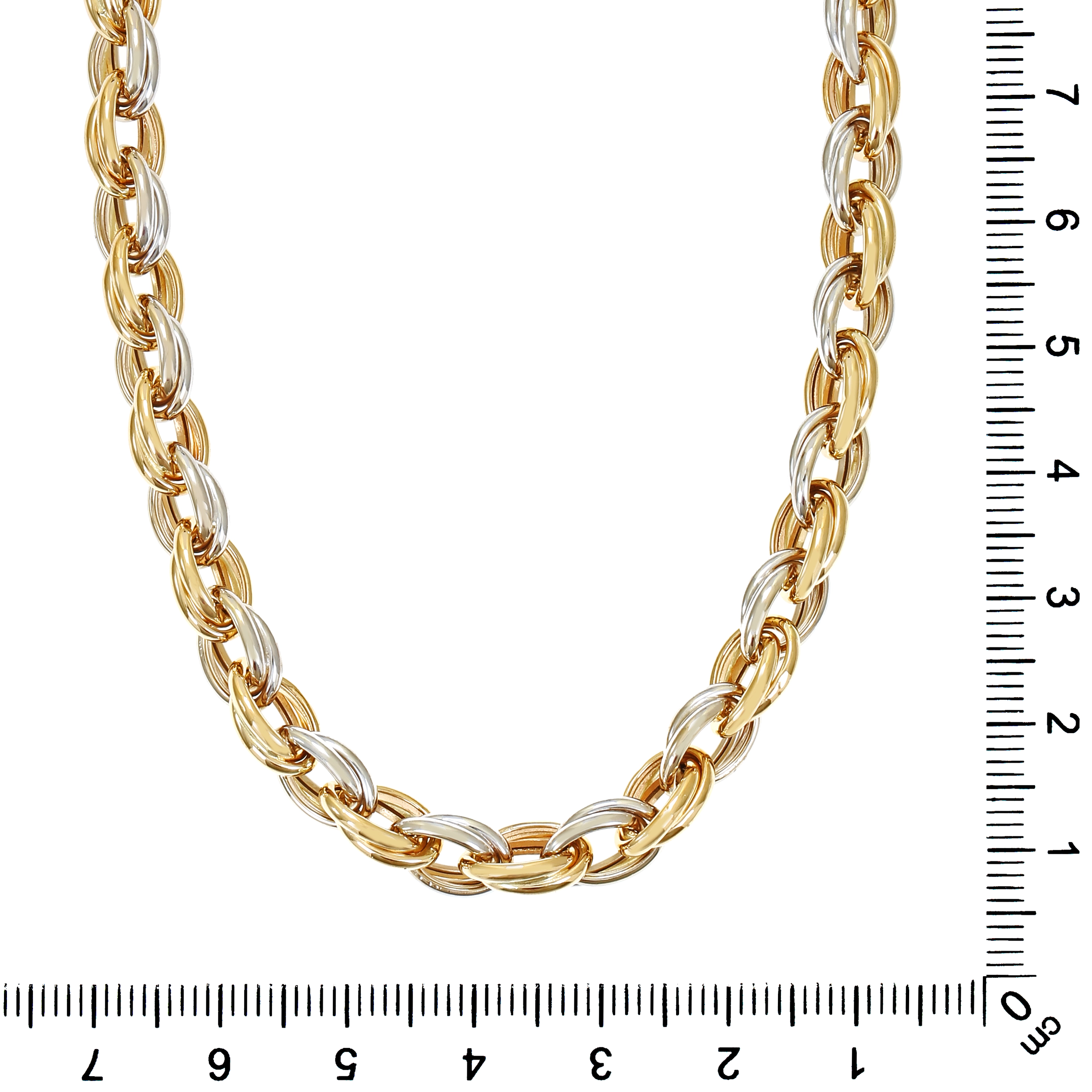 Goldkette, 14K, Gelb-/Weißgold