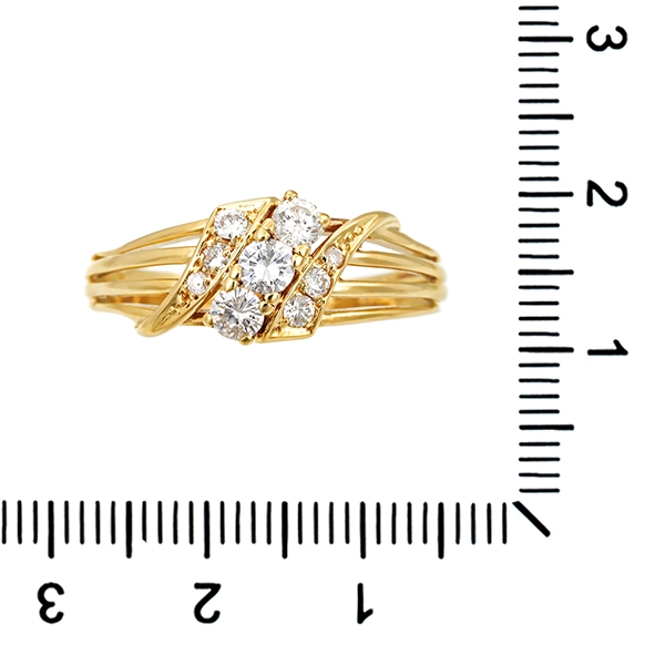 Diamantring, 14K, Gelbgold, Brillanten