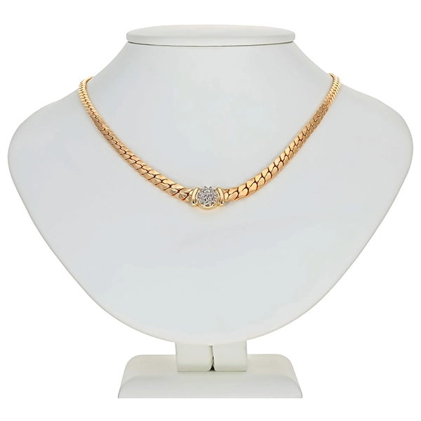 Collier, 14K, Gelbgold, Brillanten
