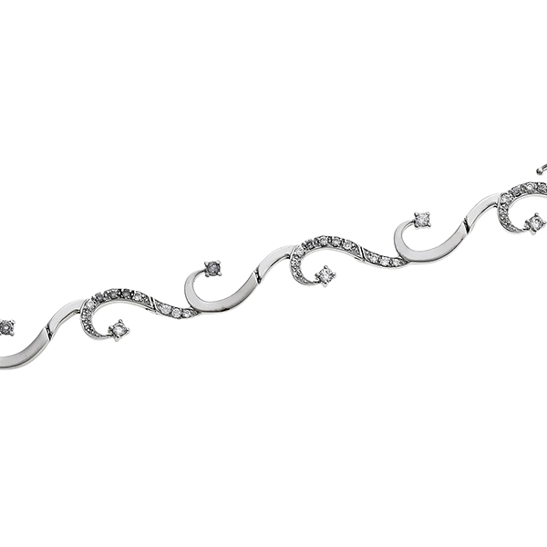 Armband, 14K, Weißgold, Zirkonia