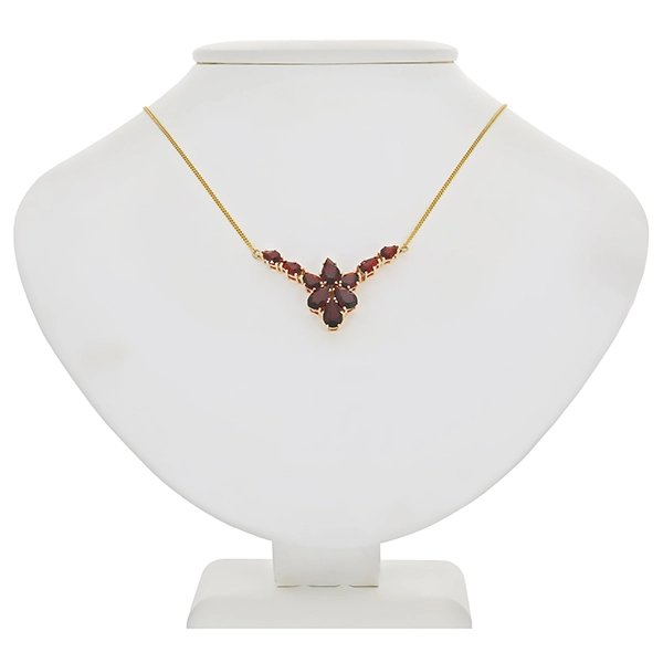 Collier, 8K, Gelbgold, Granat