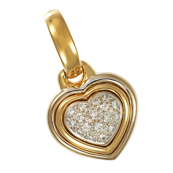 Anhänger, 18K, Gelb-/Weißgold, Brillanten, Herz