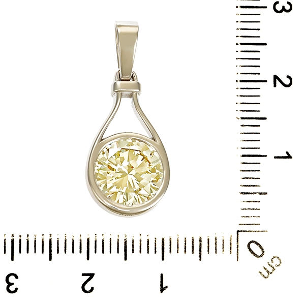 Anhänger, 18K, Weißgold, Brillant 2,97 ct