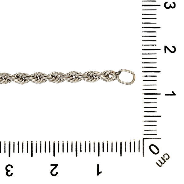 Armband, 14K, Weißgold, Kordel-