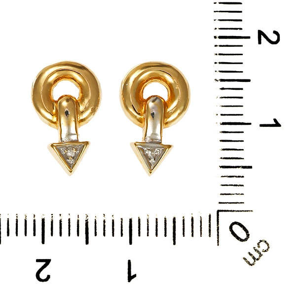 Ohrstecker, 14K, Gelb-/Weißgold, Diamant