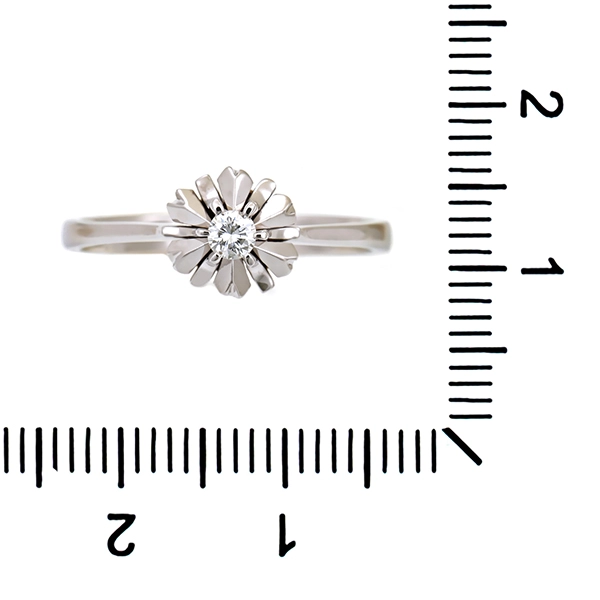 Diamantring, 18K, Weißgold, Brillant 0,10 ct