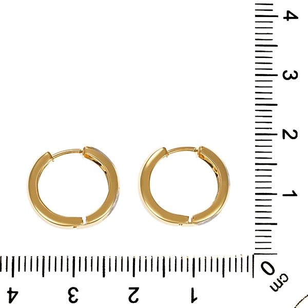 Ohrschmuck, 14K, Gelb-/Weißgold, Creolen