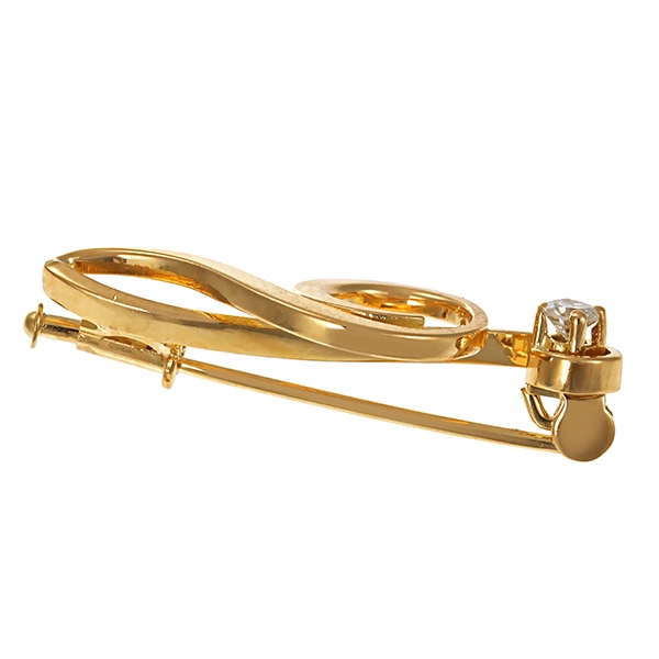 Brosche, 18K, Gelbgold, Brillant, Notenschlüssel