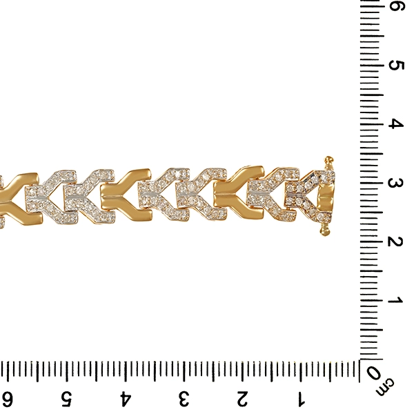 Armband, 18K, Gelb./Weißgold, 100 Diamanten 0,50ct