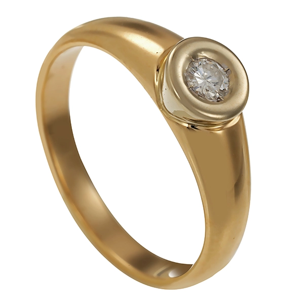 Ring, 14K, Gelbgiold, Brillant