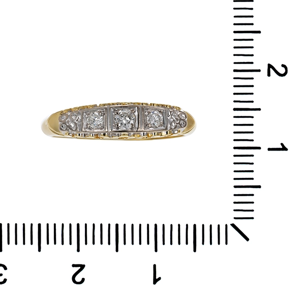 Diamantring, 14K, Gelb-/Weißgold, Brillanten 0,17 ct