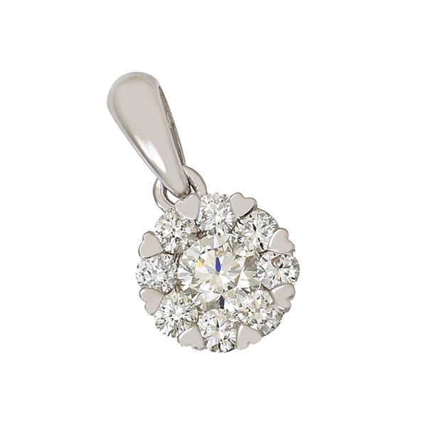 Anhänger, 14K, Weißgold, Brillanten