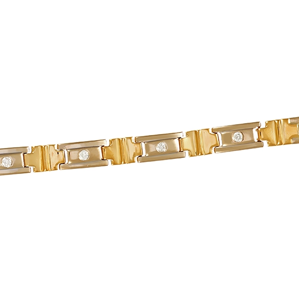 Armband, 18K, Gelb-/Weißgold, Brillanten